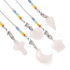 5Pcs Natural Rose Quartz Dowsing Pendulums&nbsp;PALLOY-JF05239