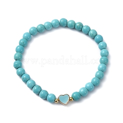 Natural & Synthetic Gemstone Round Beaded Stretch Bracelets&nbsp;BJEW-JB09881