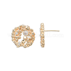 Clear Cubic Zirconia Flower Stud Earrings&nbsp;EJEW-N012-48LG