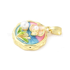 Brass Enamel Pendants&nbsp;KK-Z101-09G-A02