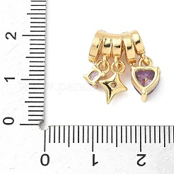 Brass Micro Pave Cubic Zirconia Beads&nbsp;KK-D357-20G