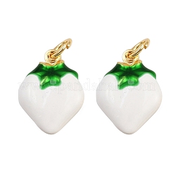 Brass Enamel Fruit Pendants&nbsp;KK-I377-04G-A