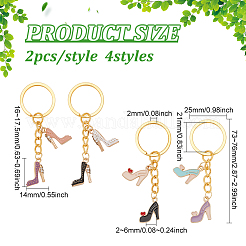 High-Heeled Shoes Theme Alloy Enamel Pendant Keychain&nbsp;KEYC-FG0001-07