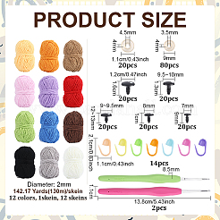 12 Skeins 12 Colors Chenille Yarns&nbsp;YCOR-PH0001-01