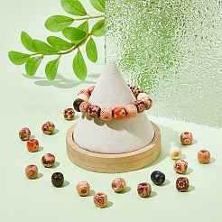 450Pcs 4 Styles Dyed Natural Maple Wood Beads&nbsp;WOOD-DC0001-14