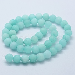 Natural & Dyed White Jade Bead Strands&nbsp;G-P370-01-8mm