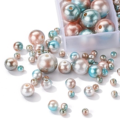 497Pcs 5 Style Rainbow ABS Plastic Imitation Pearl Beads&nbsp;OACR-YW0001-09A