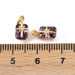 Brass Pave Cubic Zirconia Pendants&nbsp;KK-H078-33G-04