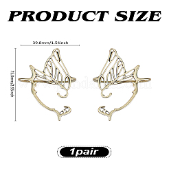 2Pcs 2 Styles Alloy Butterfly Wing Cuff Earrings Climber Wrap Around Earrings&nbsp;EJEW-LP0012-14AB