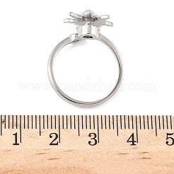 Brass Micro Pave Cubic Zirconia Rotating Cuff Rings for Women&nbsp;RJEW-C132-05P
