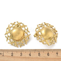 Ion Plating(IP) 304 Stainless Steel Flat Round Stud Earrings for Women&nbsp;EJEW-M089-05G