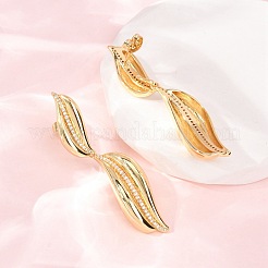 Brass Micro Pave Clear Cubic Zirconia Dangle Stud Earrings for Women&nbsp;EJEW-F418-23G