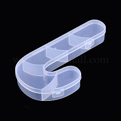 Christmas Candy Cane 5 Grids Plastic Bead Storage Containers with Hinged Lid&nbsp;CON-T001-03
