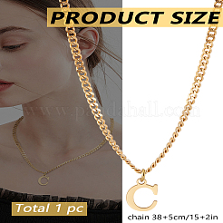 1Pc 304 Stainless Steel Letter Pendant Necklaces&nbsp;NJEW-LP0001-33C-G