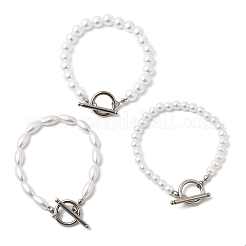 Plastic Pearl Beaded Bracelets for Women&nbsp;BJEW-L716-02P