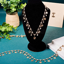 Handmade Rhinestone Flat Round Link Chains&nbsp;CHC-TA0001-35