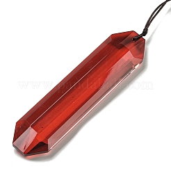 Glass Rectangle Hanging Suncatchers&nbsp;HJEW-P018-C06