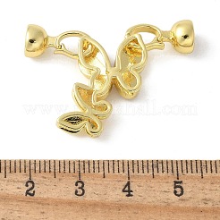 Brass Pave Clear Cubic Zirconia Fold Over Clasps&nbsp;KK-M320-17G