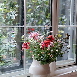 Glass Round Hanging Suncatcher&nbsp;AJEW-WH20130-15