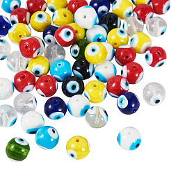 60Pcs Handmade Evil Eye Lampwork Beads&nbsp;LAMP-TA0001-69