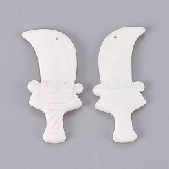Natural White Shell Mother of Pearl Shell Pendants&nbsp;BSHE-F006-01