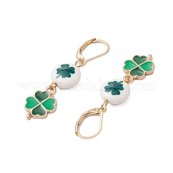 Synthetic White Jade Leverback Earrings&nbsp;EJEW-JE06307