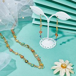 42Pcs 7 Colors Brass Enamel Links Connectors&nbsp;KK-FH0003-09