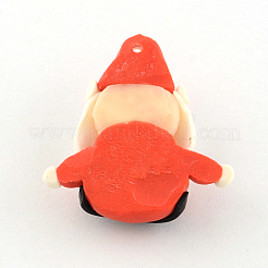 Handmade Christmas Santa Claus Polymer Clay Pendants&nbsp;X-CLAY-R060-33
