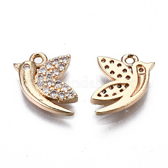 Brass Micro Pave Clear Cubic Zirconia Charms&nbsp;KK-S359-110-RS
