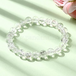 Natural Quartz Crystal Round Beads Stretch Bracelets for Women&nbsp;BJEW-L712-B03-8mm