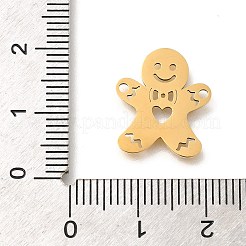 201 Stainless Steel Laser Cut Connector Charms&nbsp;STAS-R132-10G