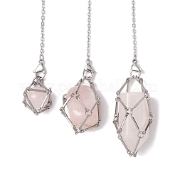 3Pcs 3 Styles 304 Stainless Steel Chain Macrame Pouch Empty Stone Holder Dowsing Pendulums&nbsp;HJEW-JM02327