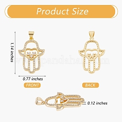 5Pcs Rack Plating Brass Micro Pave Cubic Zirconia Pendants&nbsp;ZIRC-SZ0003-76