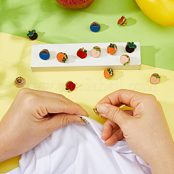 15Pcs 5 Styles Fruit Enamel Pins&nbsp;JEWB-FH0002-90