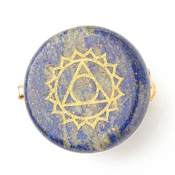 Gemstone Flat Round with Chakra Lapel Pin&nbsp;JEWB-BR00075