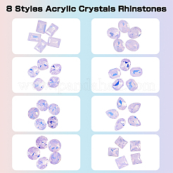 40Pcs 8 Styles K9 Glass Rhinestone Cabochons&nbsp;MRMJ-DC0001-02