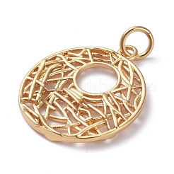 Brass Filigree Pendants&nbsp;ZIRC-G160-45G