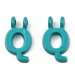 Rack Plating Spray Painted Alloy 2-Loop Link Pendants&nbsp;PALLOY-N176-01Q