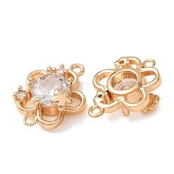 Brass Pave Cubic Zirconia Connector Charms&nbsp;CU-CBAEC99-16G-02