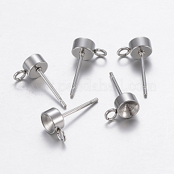 Non-Tarnish 304 Stainless Steel Stud Earring Settings&nbsp;STAS-P198-19D