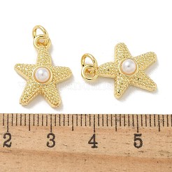 Brass with ABS Imitation Pearl Pendants&nbsp;KK-B124-06G