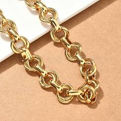 304 Stainless Steel Double Ring Link Chain Necklaces&nbsp;LS-NJEW-S453-02P-A