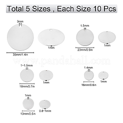 50Pcs 5 Style 304 Stainless Steel Stamping Blank Tag Pendants&nbsp;STAS-SC0002-99