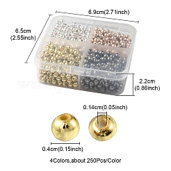 1000Pcs 4 Style Iron & ABS Plastic Spacer Beads&nbsp;DIY-YW0006-95