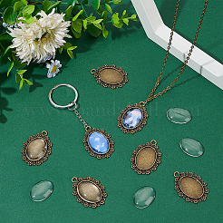 20Pcs Alloy Oval Pendant Cabochon Settings&nbsp;DIY-UN0006-89