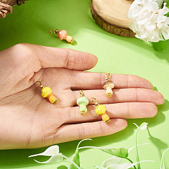 5Pcs Handmade Porcelain Pendants&nbsp;PALLOY-TAC0294
