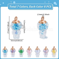 56Pcs 7 Colors Glass Pendants&nbsp;GGLA-GA0001-07B
