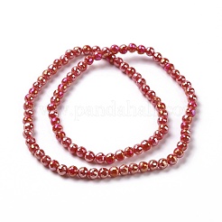 Electroplate Opaque Solid Color Glass Beads Strands&nbsp;GLAA-E036-11E