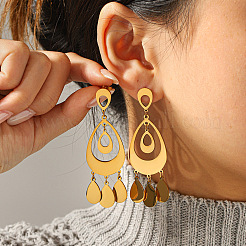304 Stainless Steel Stud Dangle Earrings&nbsp;WGE99BE-02