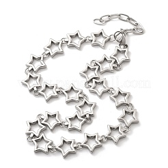 304 Stainless Steel Star Link Chain Necklaces for Women Men&nbsp;NJEW-A043-05P